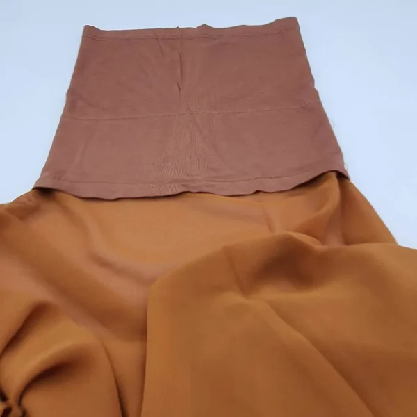 Instant Chiffon Hijab with undercap - Cinnamon Brown - Image 2